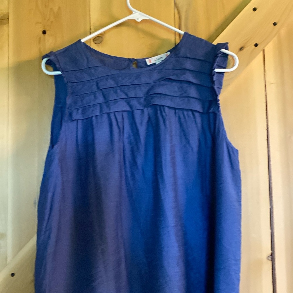 Sleeveless cotton denim shirt
